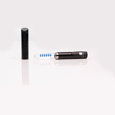 Stylo à insuline pour diabète avec incréments de 1 unité, taille compacte 170x60x24mm et mécanisme de verrouillage de dose pour un dosage précis